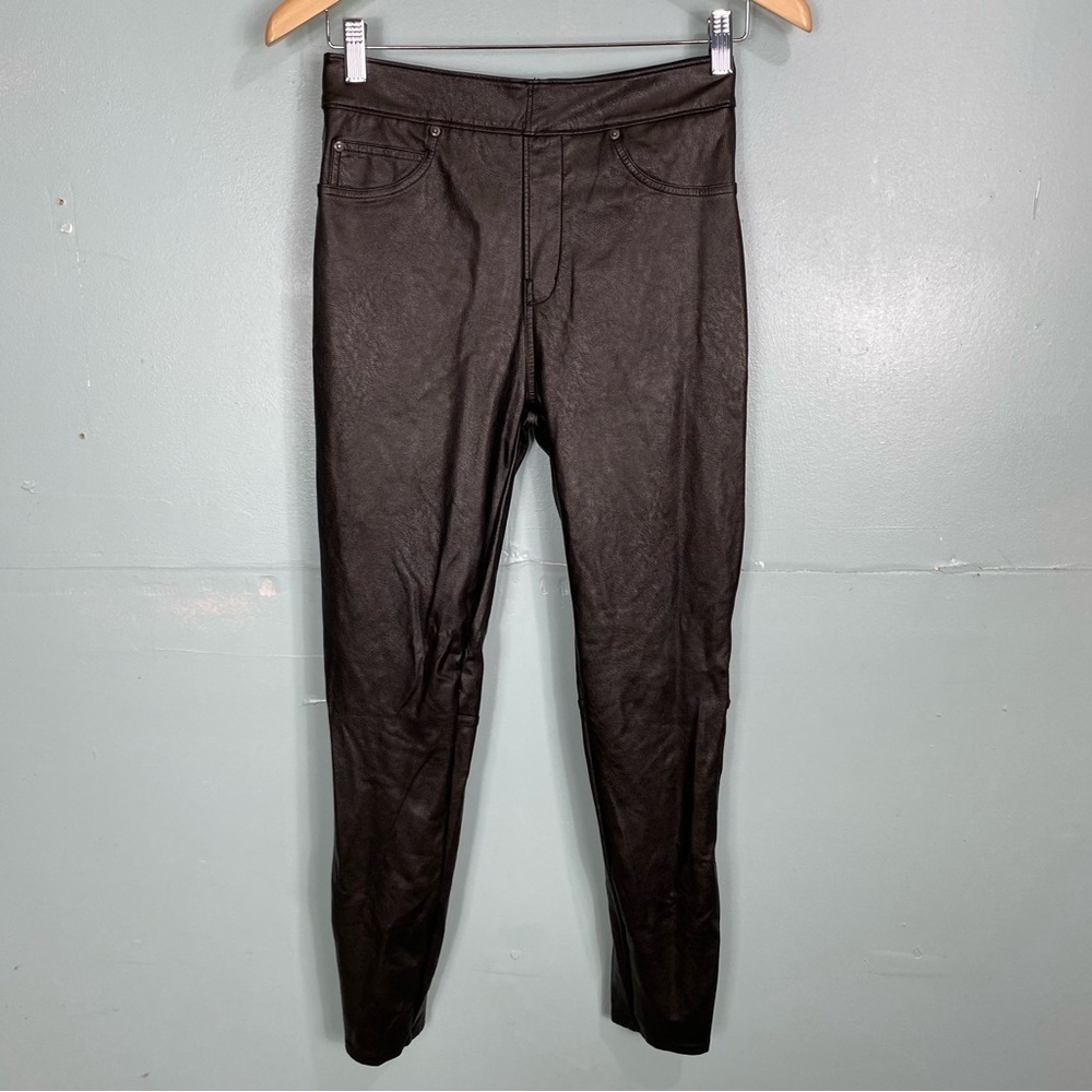 SPANX Leather Like‎ Ankle Skinny Pants Sz S 20282 Black